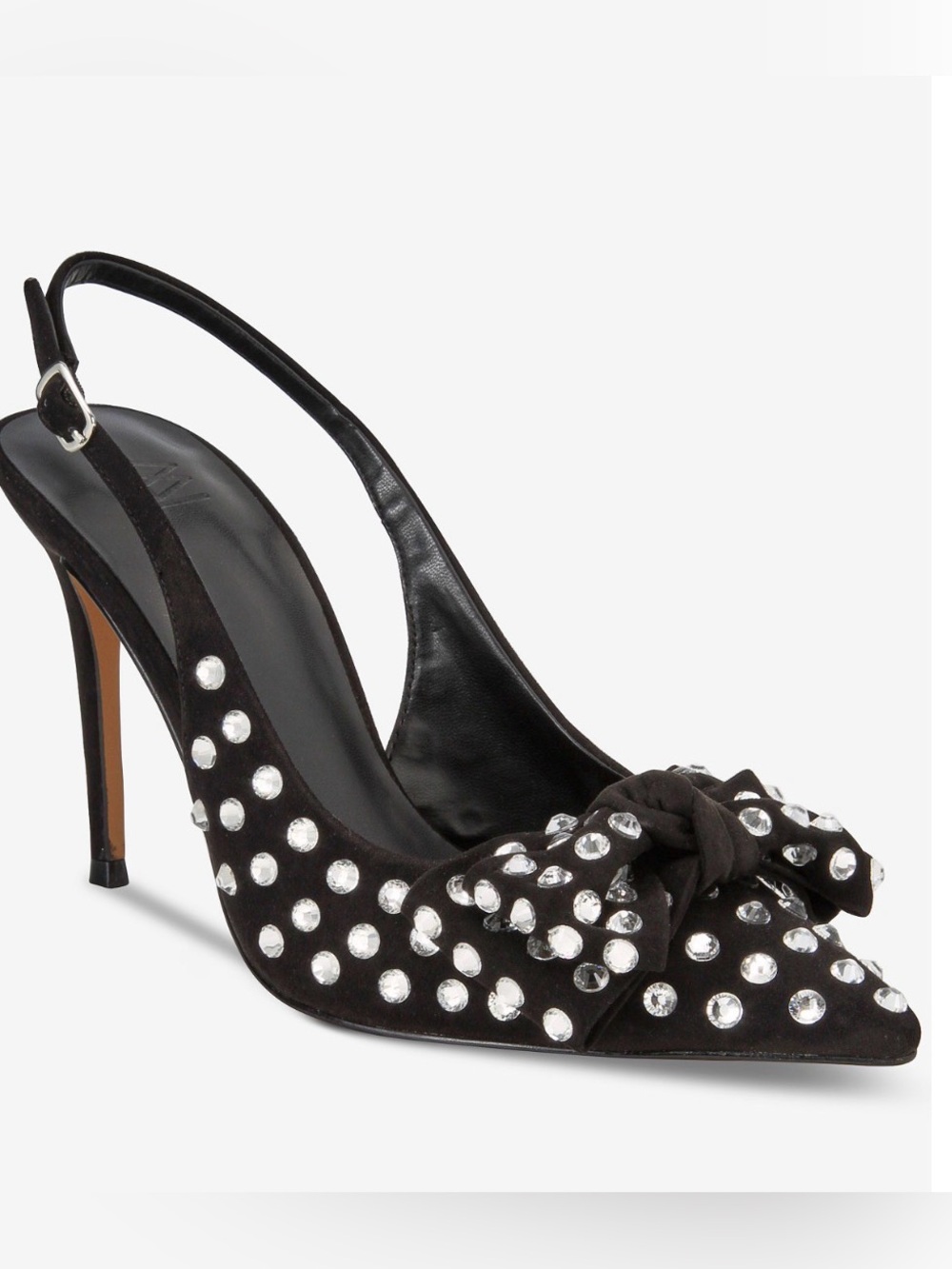 Aminnah Embellished Slingback Pointed-Toe Heel with Bow